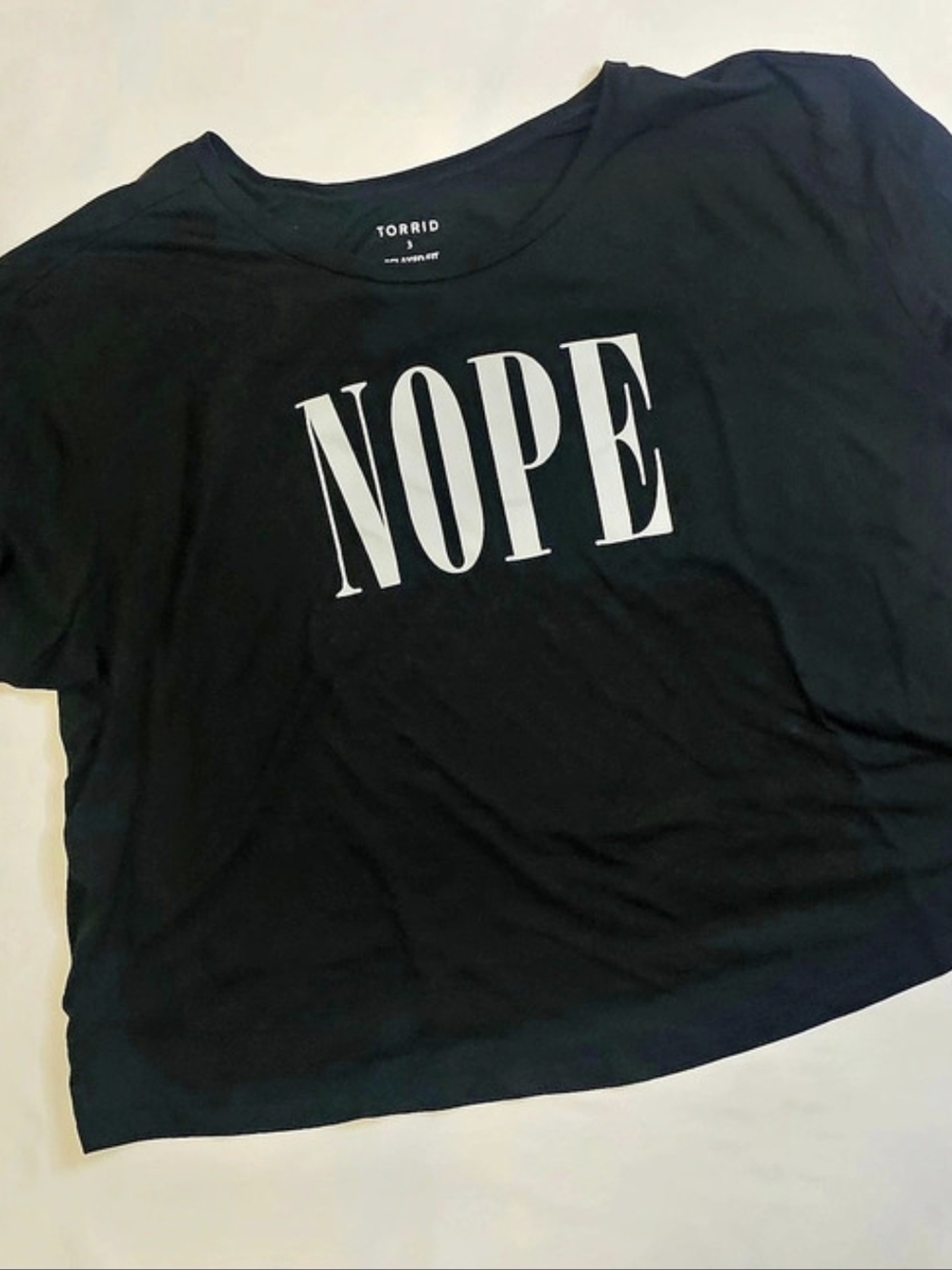 TORRID Nope Black Crop Tee Graphic T-Shirt Black Size 3